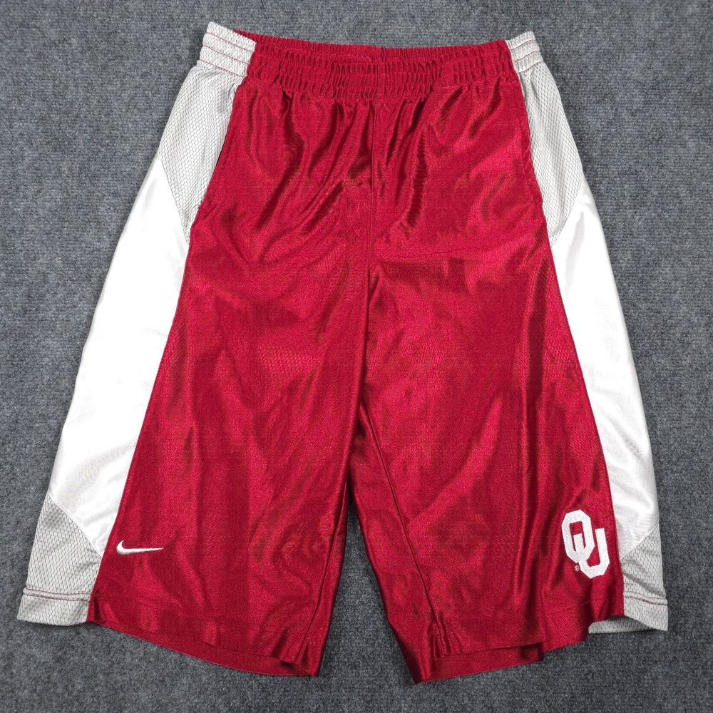 Vintage Nike Team OU Oklahoma Sooners Basketball Shorts Mens XL Satin Dazzle